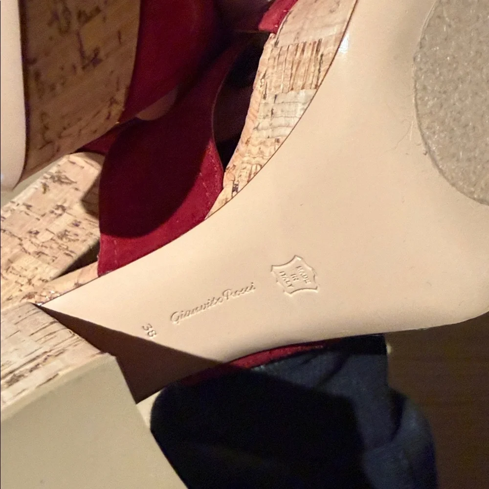 Gianvito Rossi Red Suede Platform Sandals‎